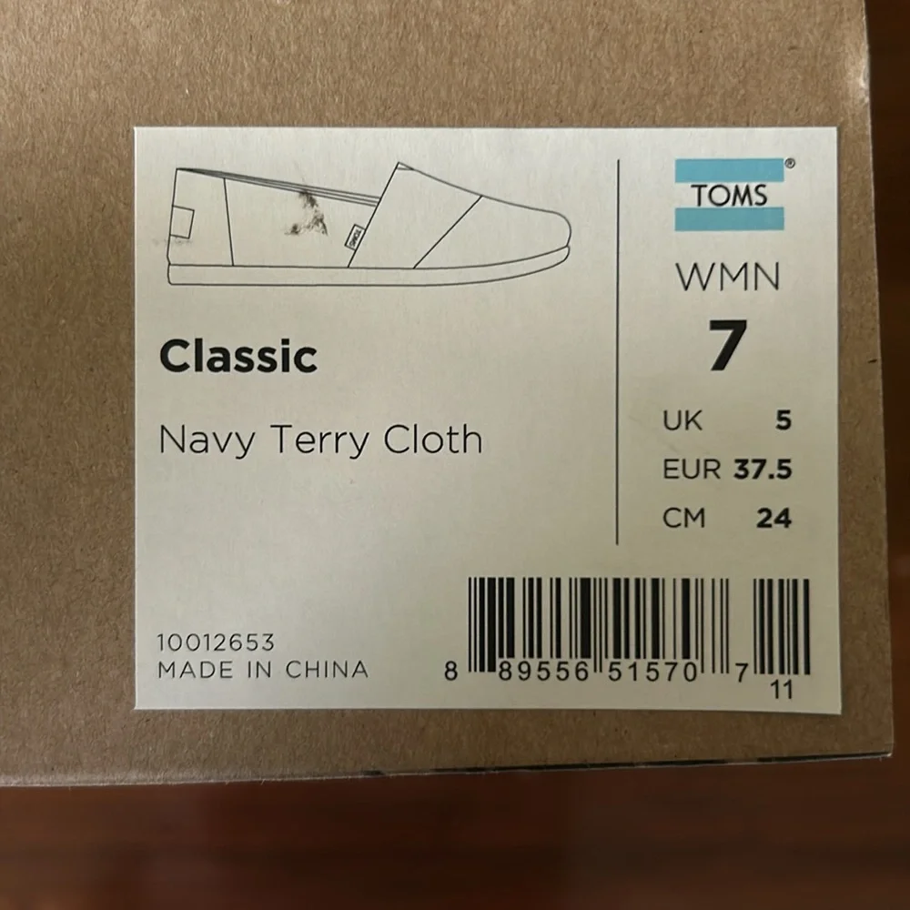 Ladies Toms Navy Classic Shoes - Picture 4 of 13